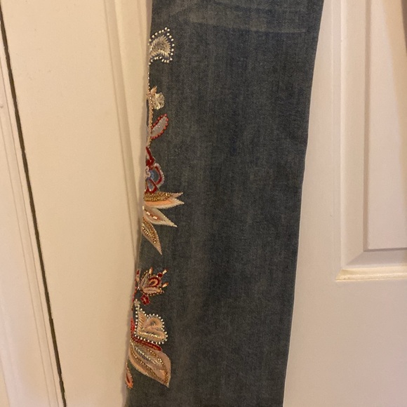 Soft Surroundings Boot Cut Embroidered Jeans - Picture 9 of 11